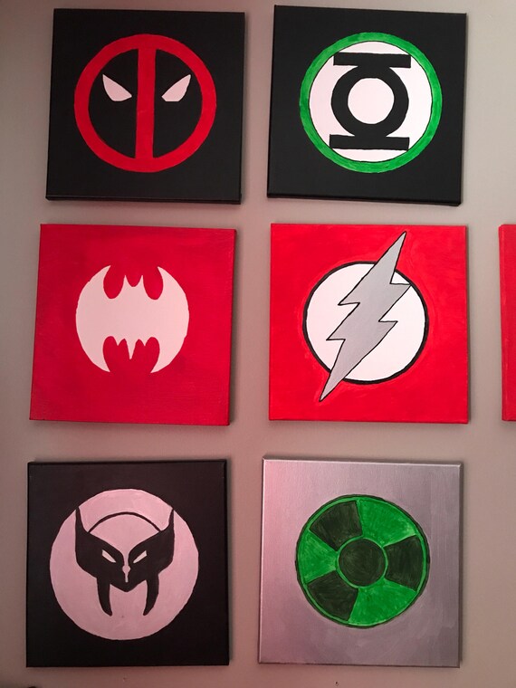Set of 3 Superhero Wall Art Superhero Room Decor Etsy