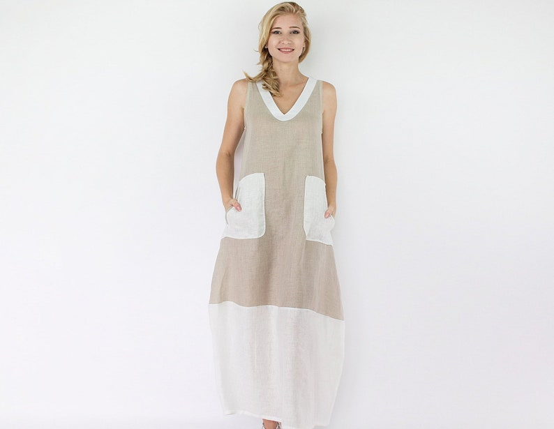 Robe en lin italien vêtements en lin grande taille robe de - Etsy France