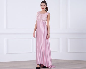 Pink Engagement Dress, Sweet 16 Dress, Formal Plus Size Dress, Wedding Guest Dress, Cocktail Dress, Bridesmaid Dress, Modest Maxi Dress