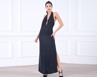 Backless Dress, Wedding Guest Dress, Black Maxi Dress, Cocktail Dress, Maid Of Honor Dress, Engagement Dress, Evening Gown, Sexy Prom Dress