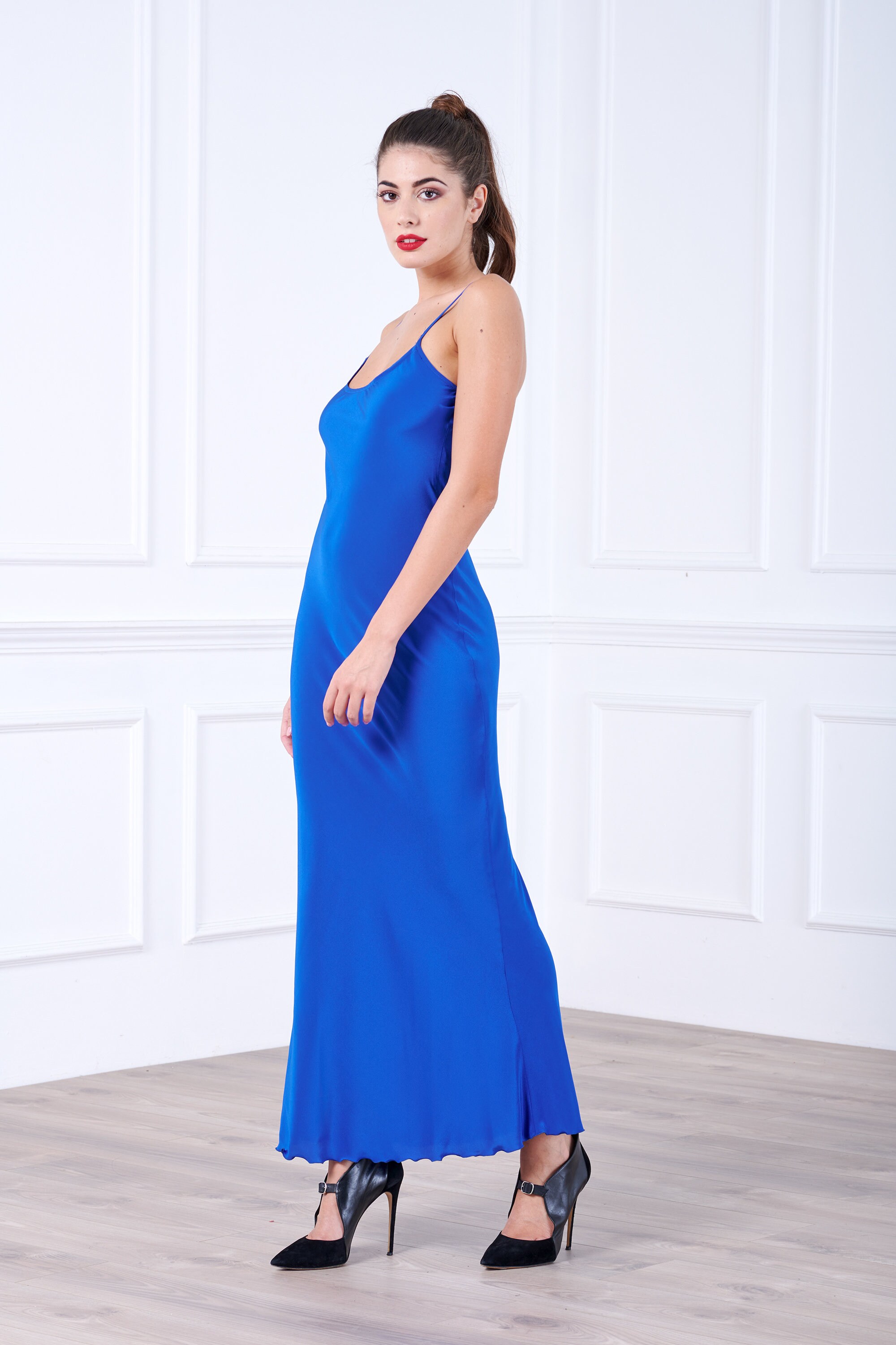 Cobalt blue sale slip dress
