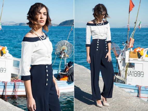 Nautical Clothing, Sailor Outfit for Women, Sailor Blouse, Elegant