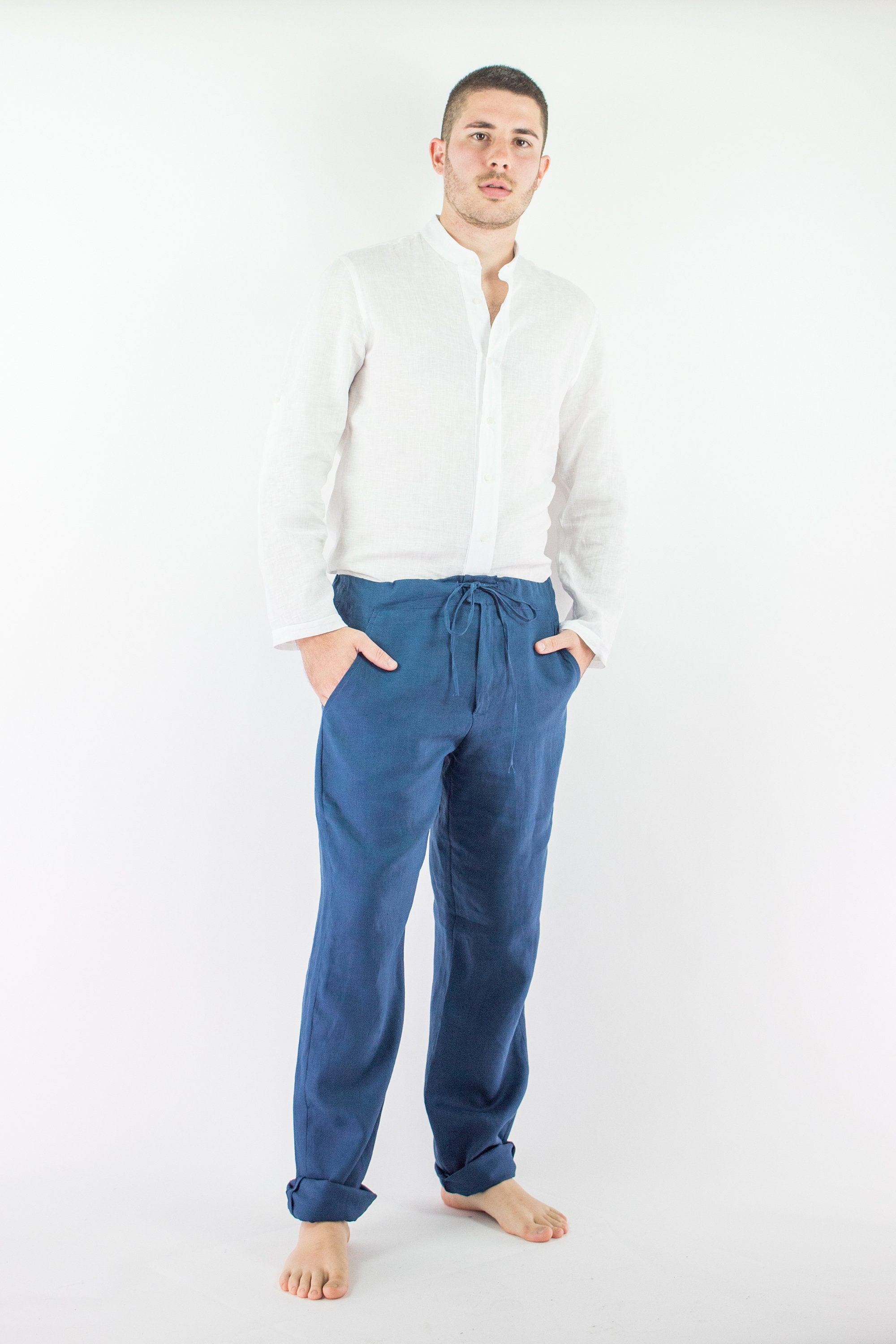 Yoga Linen Pants Men Linen Trousers Italian Linen Clothing - Etsy Ireland