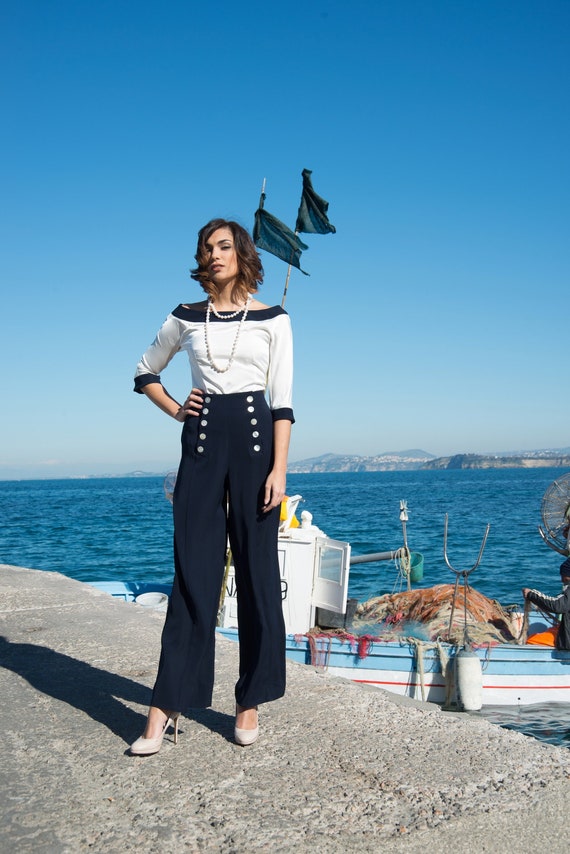 2 Piece Outfit Nautical Pant Sailor Outfit Women Plus Size - Etsy Singapore