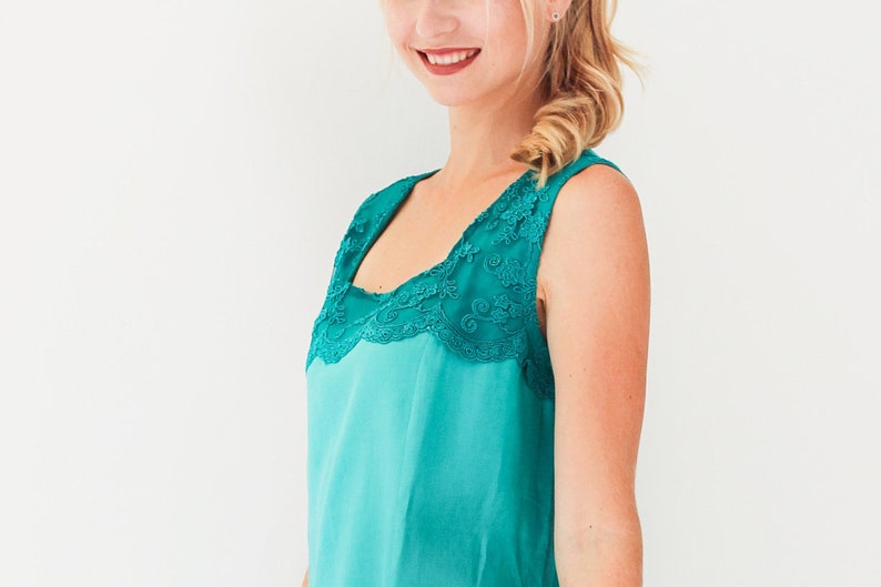 linen dress tunic with lace top linen tunic summer dress Made in Italy linen dress