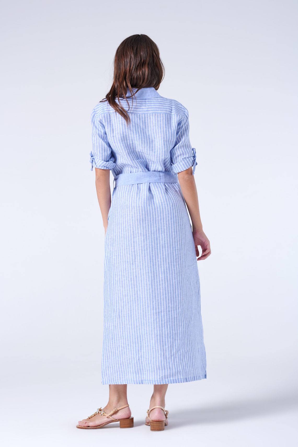 Maxi Linen Dress Summer Shirt Dress Linen Lounge Dress Long Etsy