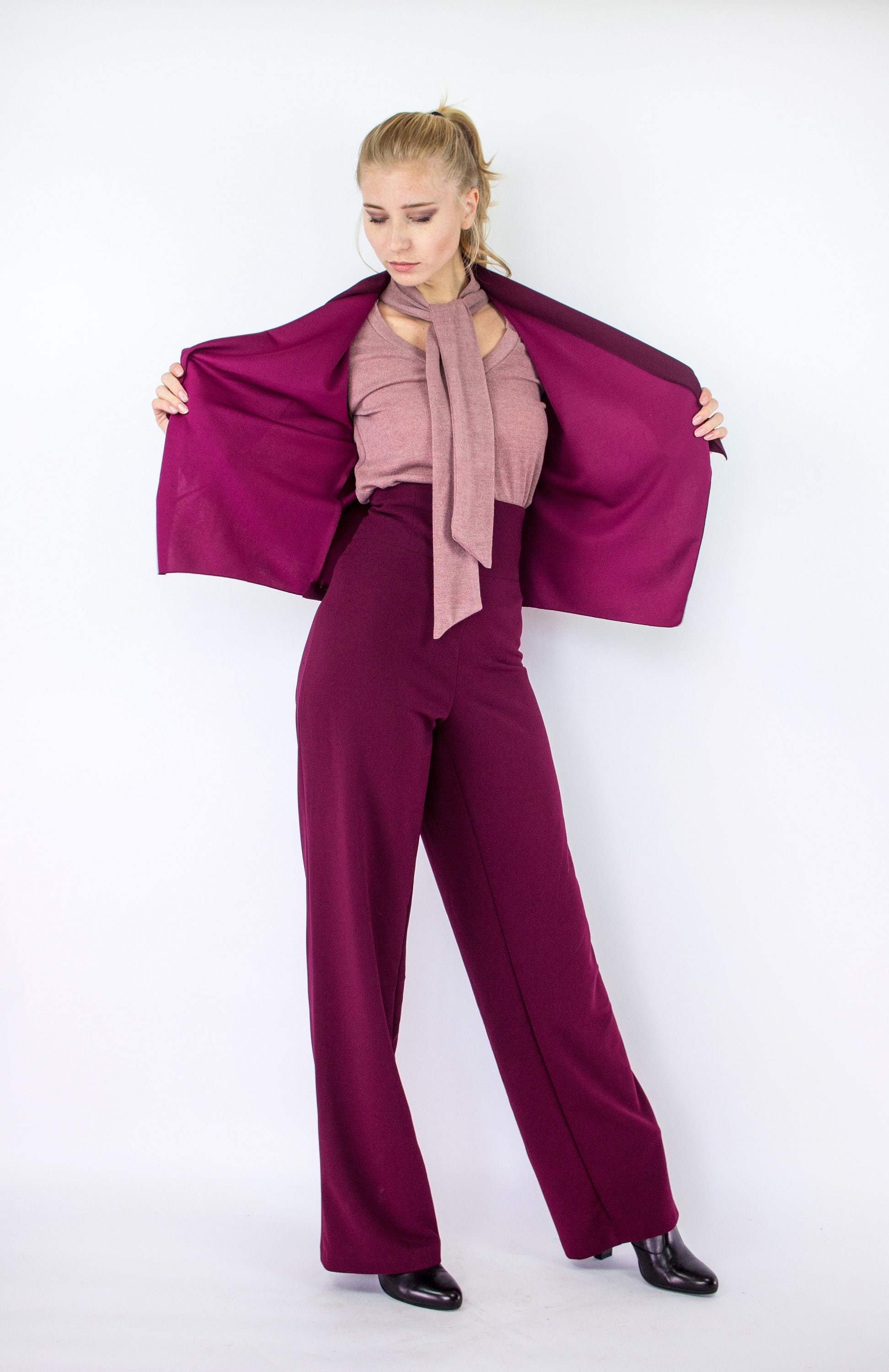 Women Pantsuit Co Ord Set Matching Outfit Formal Pantsuit - Etsy