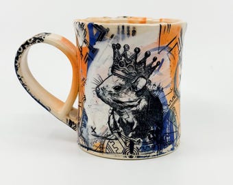 38 RIOT Mouse Mug, Banksy Mug Ceramic Mug, Mickey Mouse Mug, Mickey, Skull Mickey, Graffiti, Shoreditch Street Art, Eat the Rich