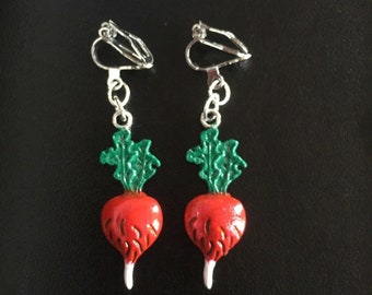 Radish Earrings - Luna - clip on