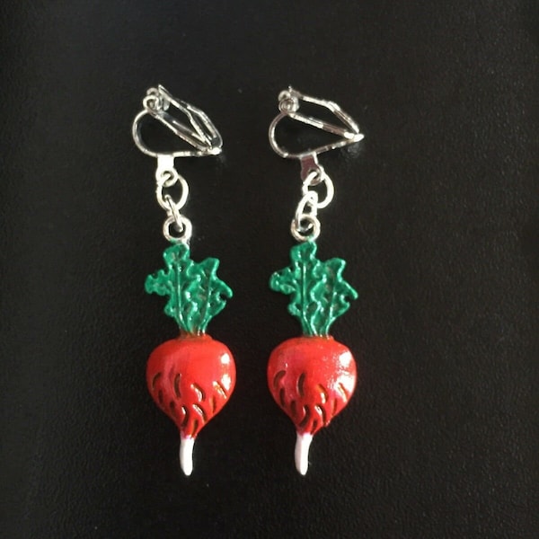 Radish Earrings - Luna - clip on