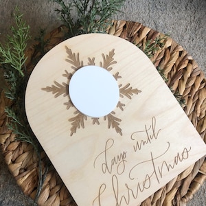 Boho Christmas Countdown Sign: Birch Wood Advent Calendar