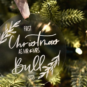 Custom ornament acrylic ornament Christmas gift wedding gift engraved acrylic