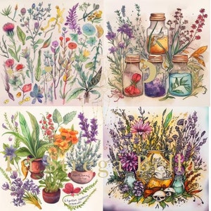 FOUR  Witch Herbs & Botanicals  - Digital Download