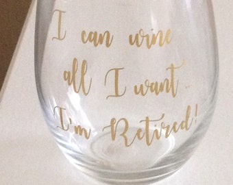 Boss Retirement Gift- Retirement Wine Glass- Funny Quote Retirement Wine Glass-Wine Glass-Mother's Day Gift-Retiring Parents Gifts