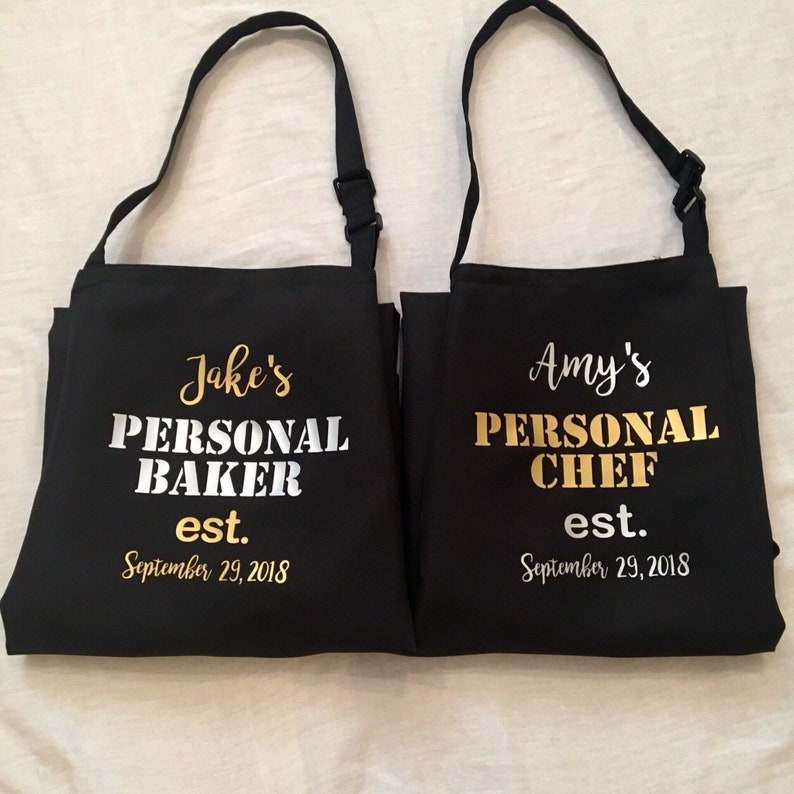 and Mrs Bridal Mr 2018 His and Hers Wedding Aprons for Couples Aprons Est