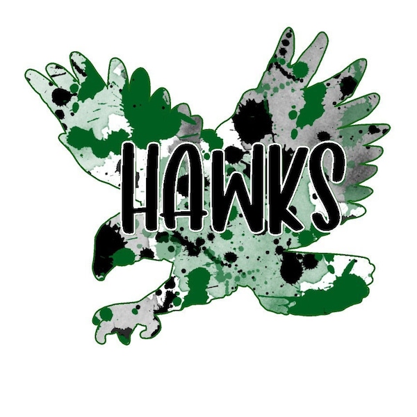 hawks splatter sublimation png digital download