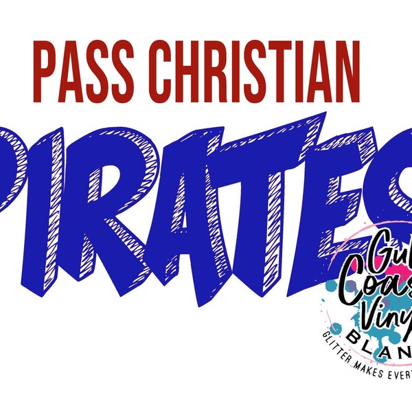 Pass Christian Pirates School Spirit Sublimation Cut or Print File Digital Download