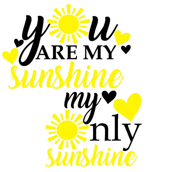 You are my sunshine svg cutting file, mother and daughter sunshine dxf file...