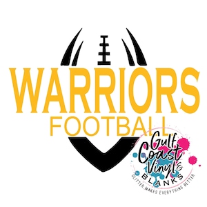 Warriors Football Cut, Print, Sublimation PNG Digital Design Download