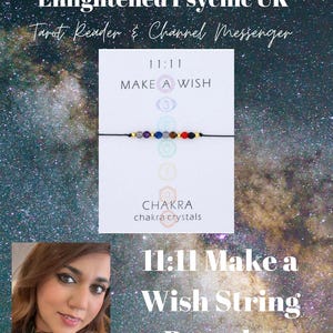 11:11 Make a Wish String Bracelet -  with 7 Chakra Crystals