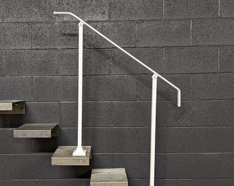 3 Foot Modern Metal Stair Handrail: Surface Mount, Indoor/Outdoor