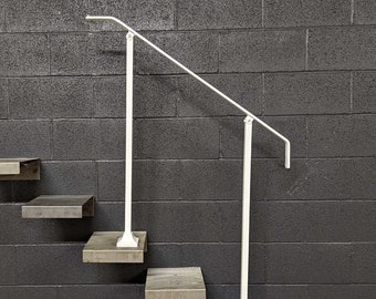 2 Foot Modern Metal Stair Handrail: Surface Mount, Indoor/Outdoor