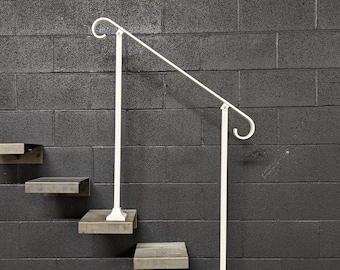 3 Foot Metal Stair Handrail: Surface Mount, Indoor/Outdoor