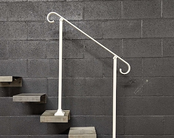 4 Foot Metal Stair Handrail: Surface Mount, Indoor/Outdoor Steps
