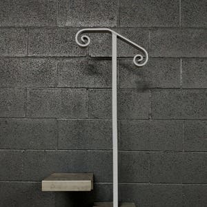 In-ground Single Post Handrail for Stairs for 1 to 2 Steps, Steel, Outdoors