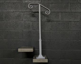 Heavy Duty Single Post Handrail: Surface Mount Stair Railing