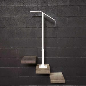 Modern 1 to 2 Step Handrail for Stairs Single Post For Surface Mount, Heavy Duty, Indoor or Outdoor