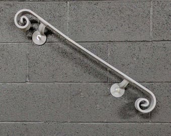 5 Foot Metal Wall Rail for Stairs, Steel Railing Handrail for Steps, Outdoors or Indoors