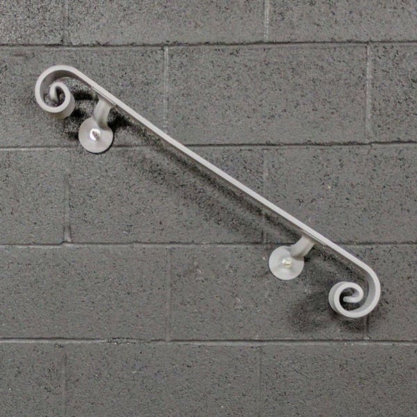 5 Foot Metal Wall Rail for Stairs, Steel Railing Handrail for Steps, Outdoors or Indoors