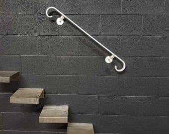 3 Foot Simple Wall Rail for Stairs, Steel Handrail for Steps, Outdoors or Indoors