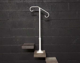 Heavy Duty Metal Stair Handrail: Single Post, Surface Mount, Indoor/Outdoor