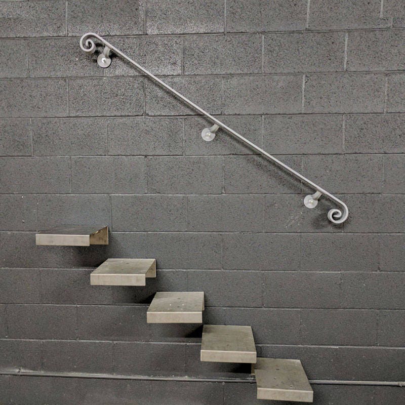 7 Feet Wall Rail for Stairs, Metal Handrail for Stairs, Indoor or Outdoor