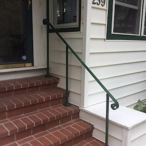 8' 94 Foot Handrail for Stairs, Base Plate Posts for Surface Mount ...