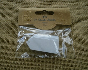 Sachet de 24 étiquettes , coloris  blanc , taille 5 x 2 cm