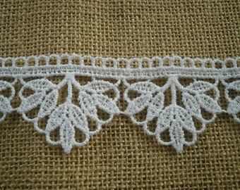 Border lace in synthetic, white color, width 4.5 cm