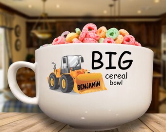 Large 32 ounce 5.5 Inch diameter Personalized Tractor Bowl