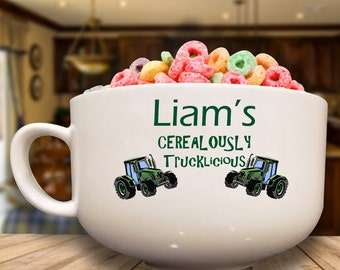 Large 32 ounce 5.5 Inch diameter Personalized Kids Cereal Bowl