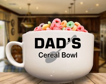 Large 32 ounce 5.5 Inch diameter Personalized Cereal Bowl