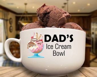 Large 32 ounce 5.5 Inch diameter Personalized Ice Cream Bowl