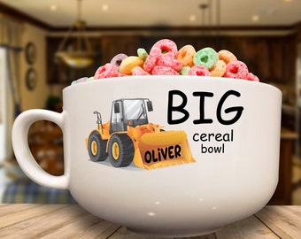 Large 32 ounce 5.5 Inch diameter Personalized Tractor Bowl