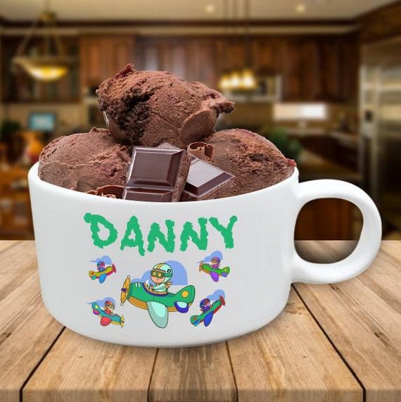Large 32 ounce 5.5 Inch diameter Personalized Bowl, Monster Bowl, Large  Personalized Mug, Personalized Ice Cream Bowl