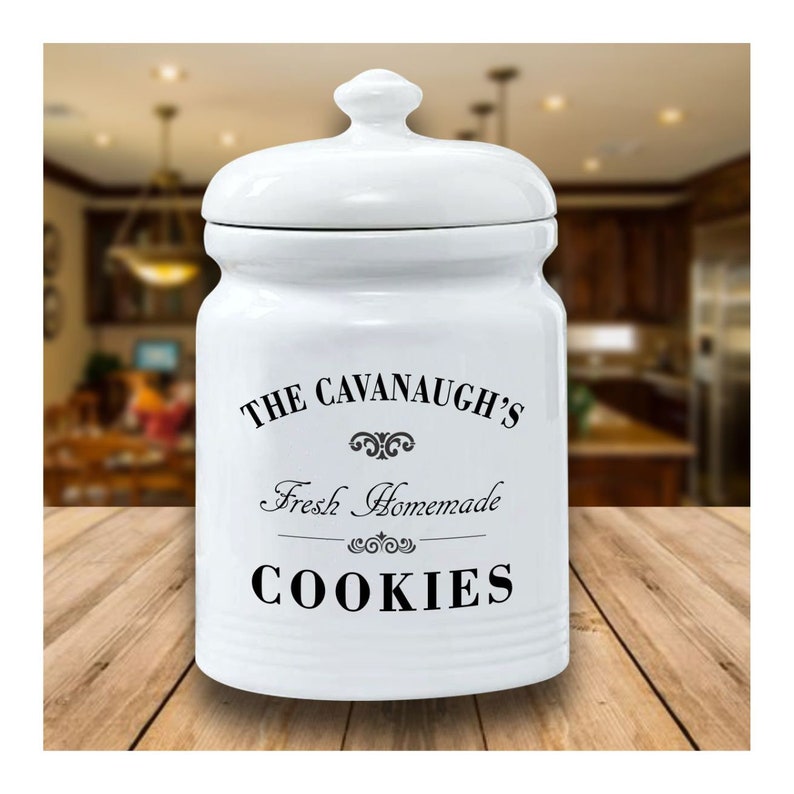 Personalized Name Cookie Jar Fresh Homemade Cookies Etsy