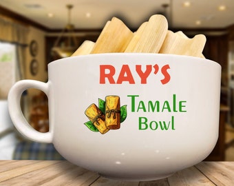 Large 32 ounce 5.5 Inch diameter Personalized Tamale bowl