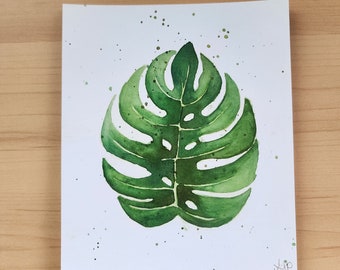 5.5x6.5 speckled monstera PRINT