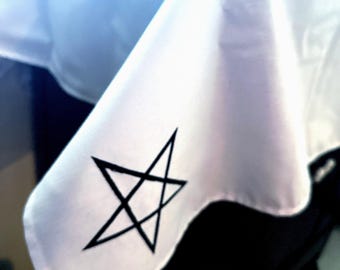Embroidered Pentagram Altar Cloth - Thick Cotton, 43" Square