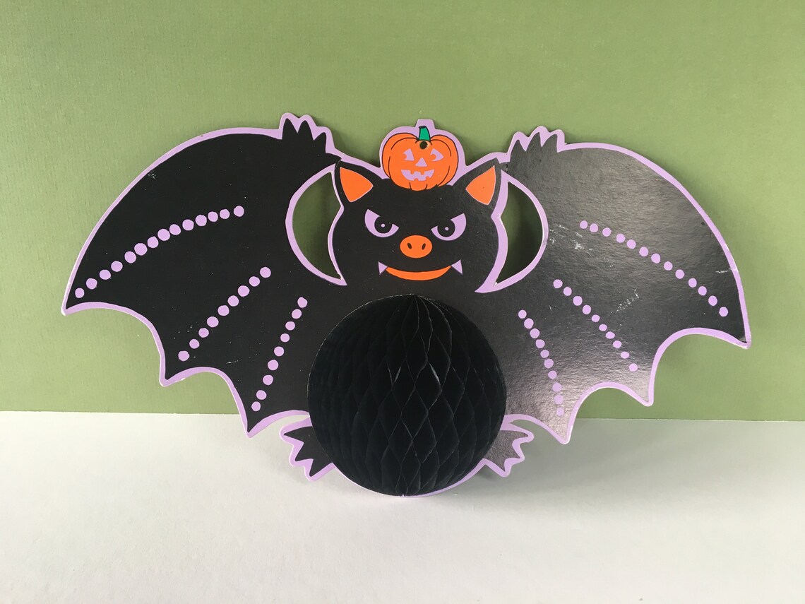 Vintage Halloween Bat Die Cut Halloween Die Cut Halloween Etsy